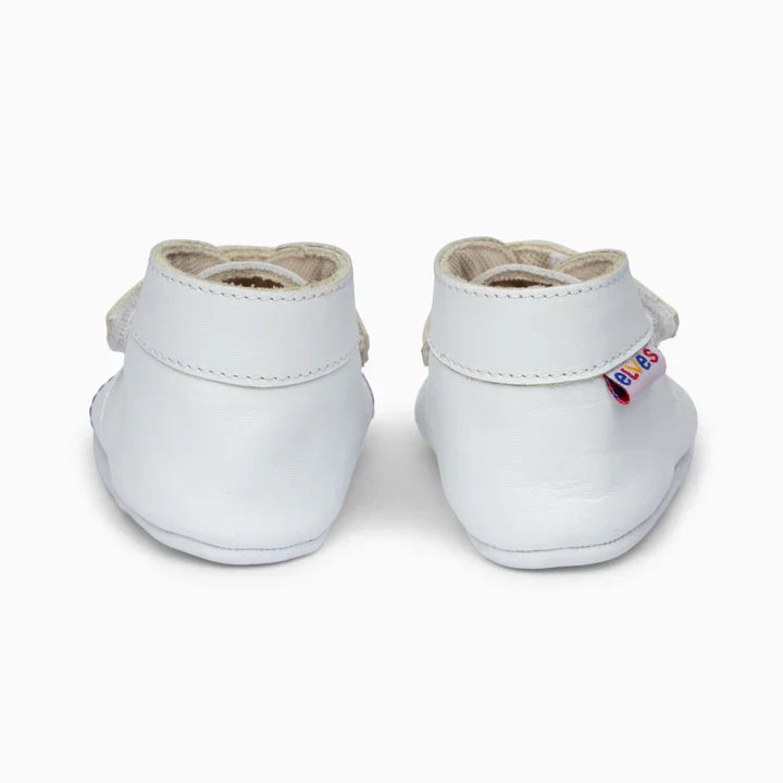 Rainbow Leather Baby Shoe - White