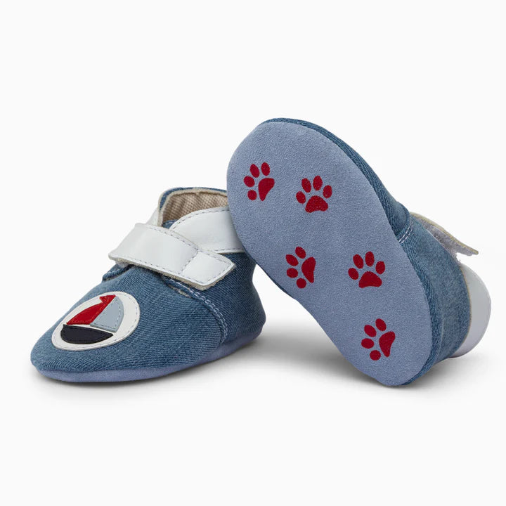 Boats Leather Baby Shoe - Blue