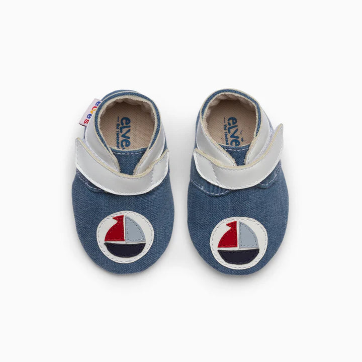 Boats Leather Baby Shoe - Blue