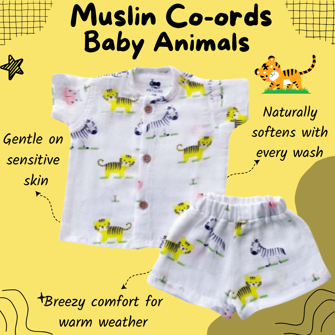 Muslin Co-ords - Baby Animals