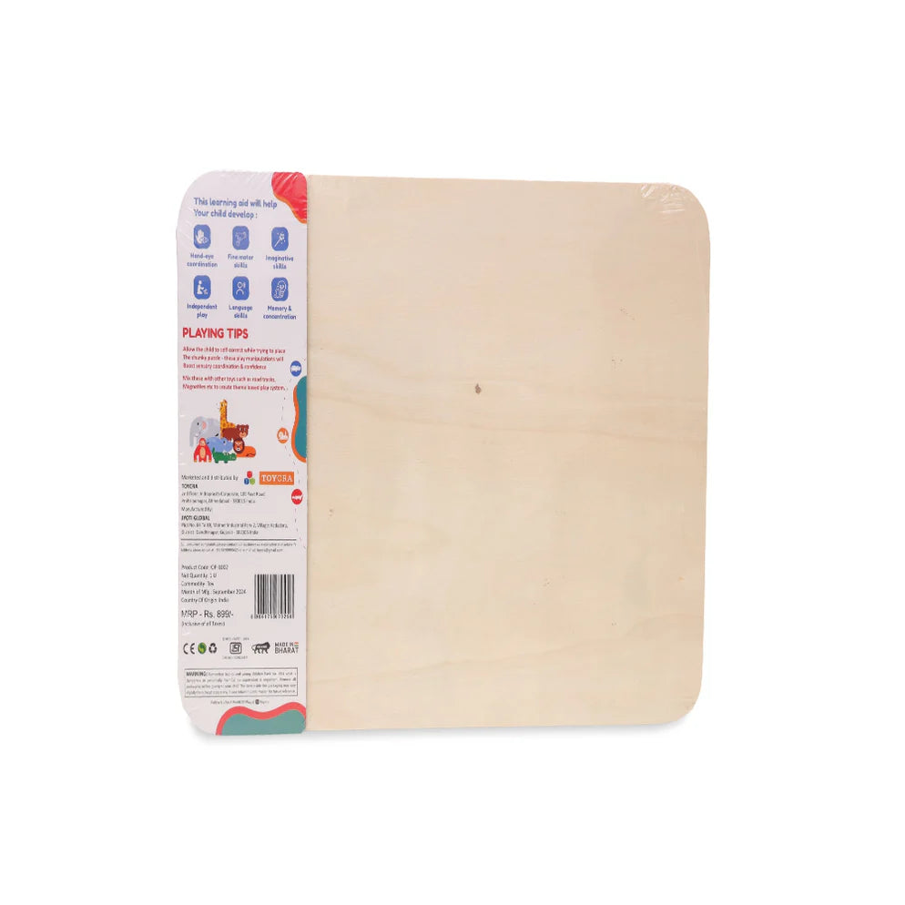 Open Ended Chunky Puzzle New Design- Animals (Includes - 7 Chunky self standing Animals)