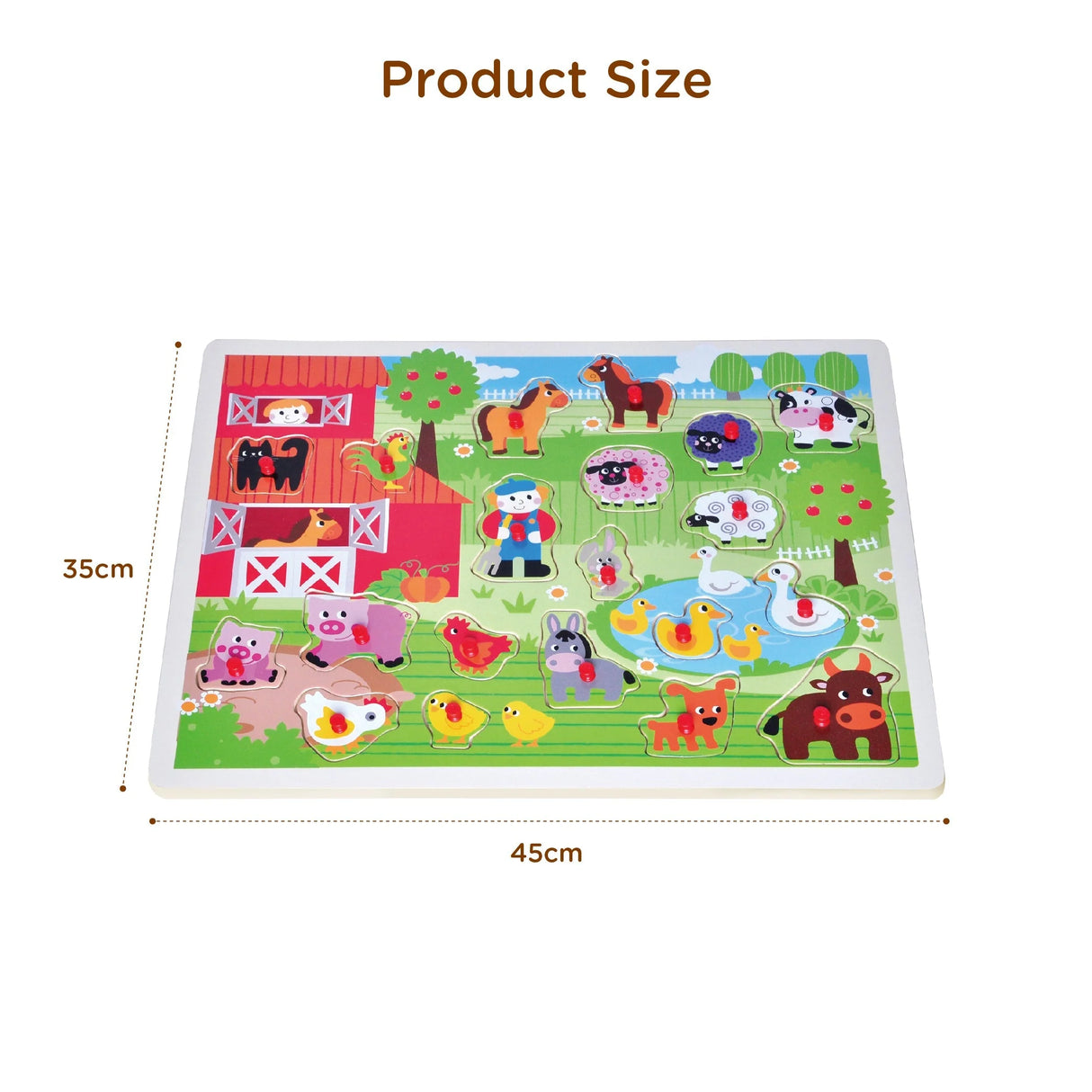 Open Ended Giant Peg Puzzle - Farm Animals