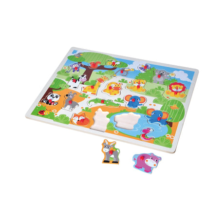Open Ended Giant Peg Puzzle - Jungle Animals