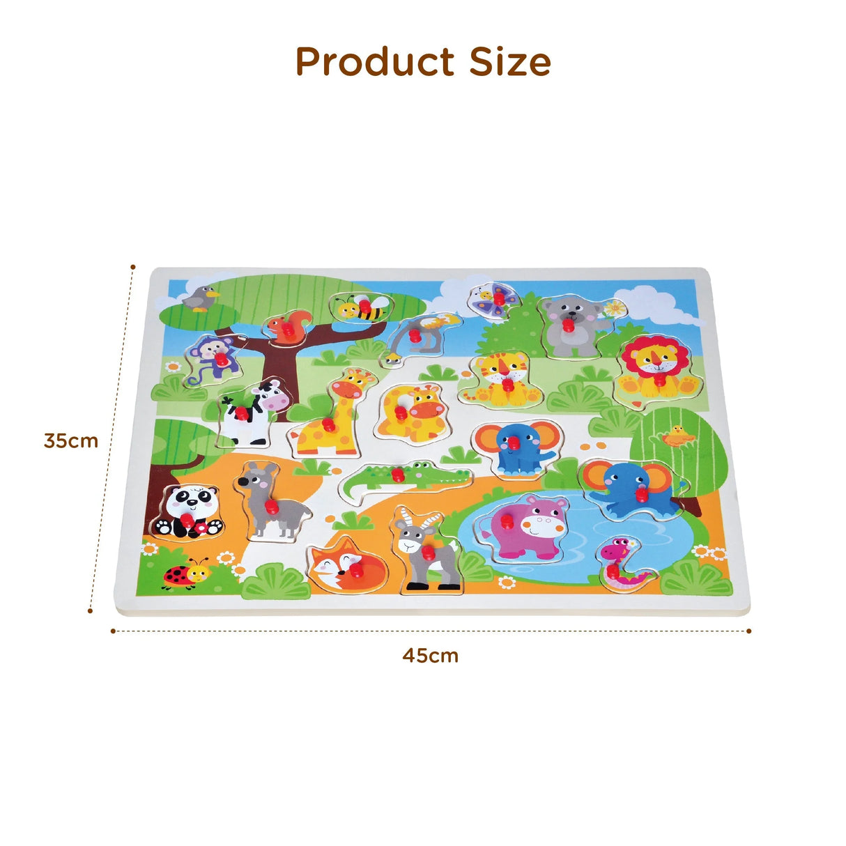 Open Ended Giant Peg Puzzle - Jungle Animals
