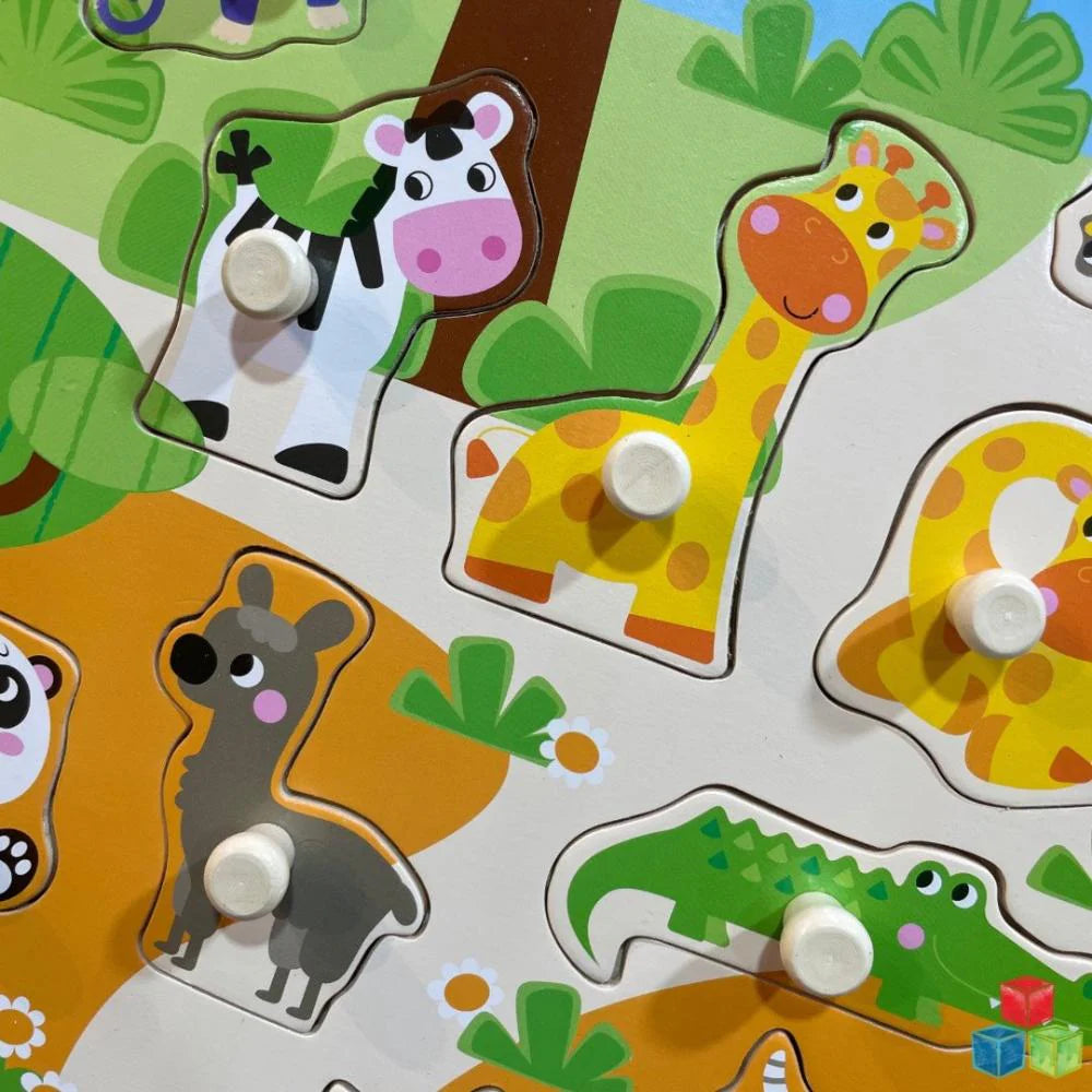 Open Ended Giant Peg Puzzle - Jungle Animals