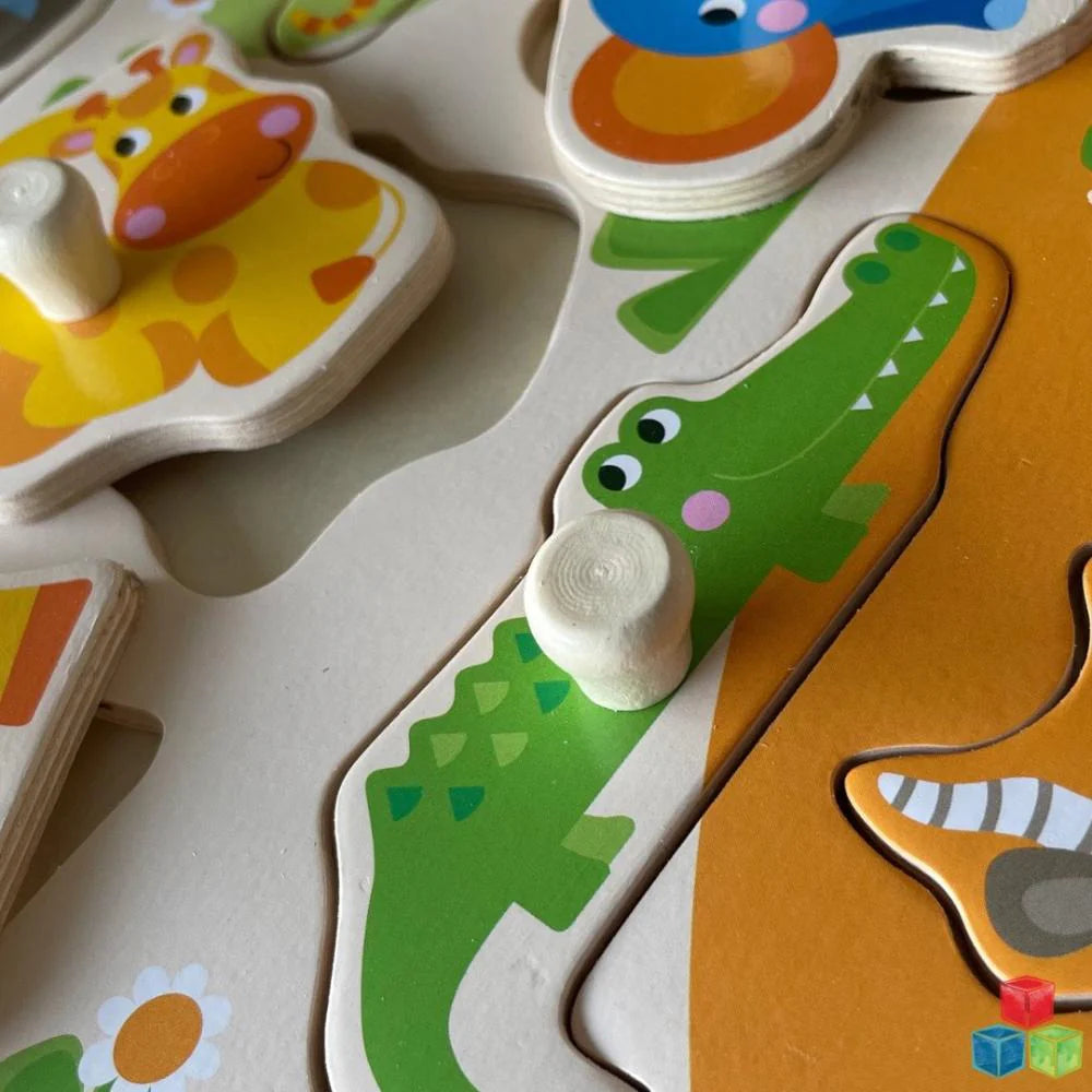 Open Ended Giant Peg Puzzle - Jungle Animals