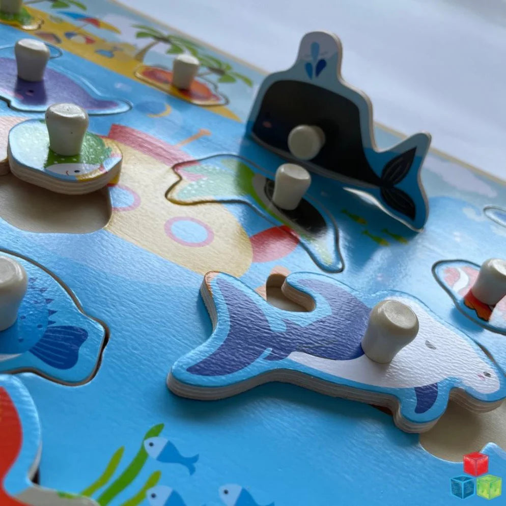 Open Ended Giant Peg Puzzle - Sea Animals