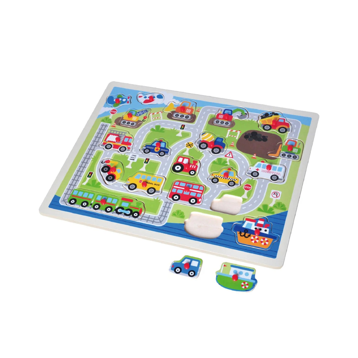 Open Ended Giant Peg Puzzle - Vehicles