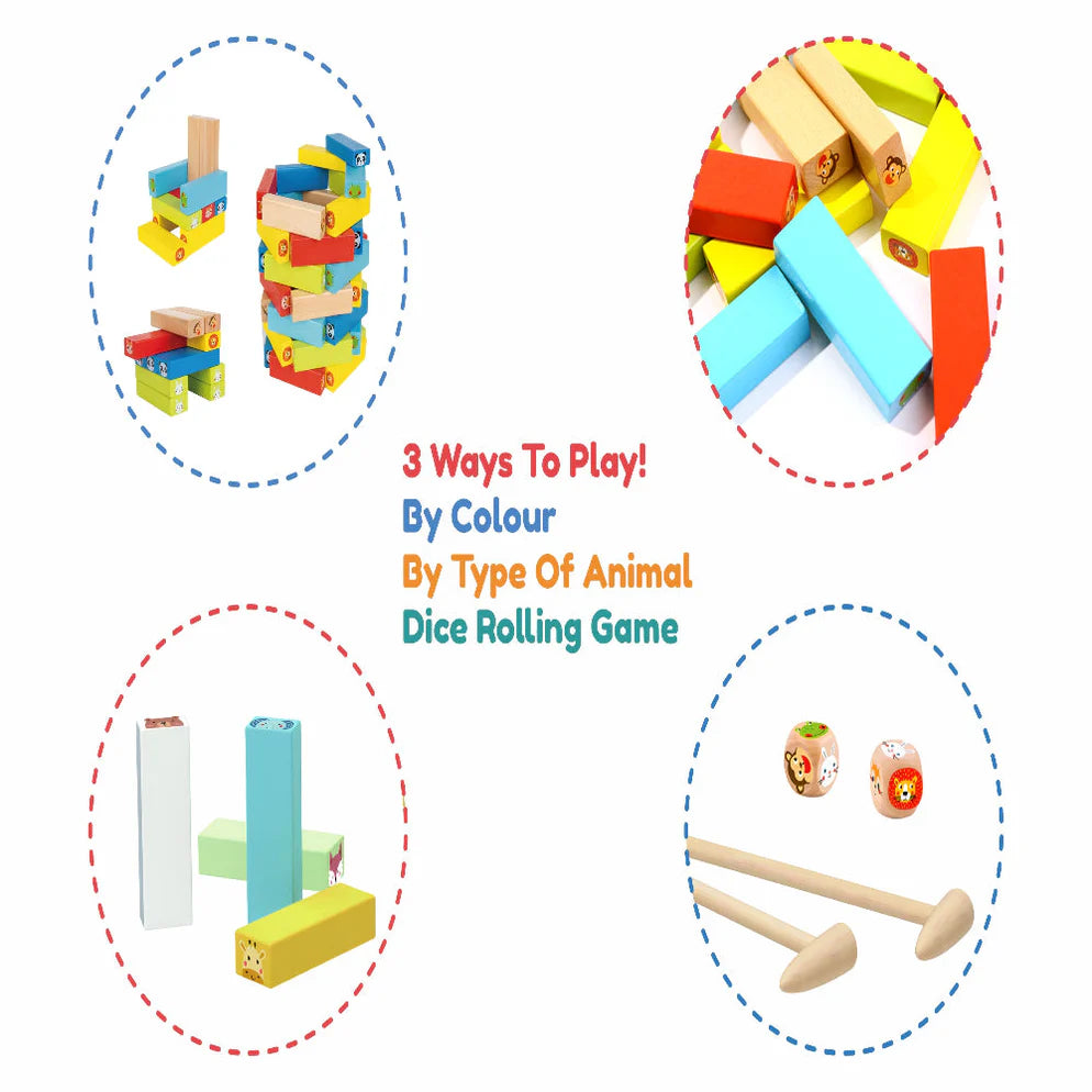 Open Ended Jungle Tumble Wooden Stacking Game