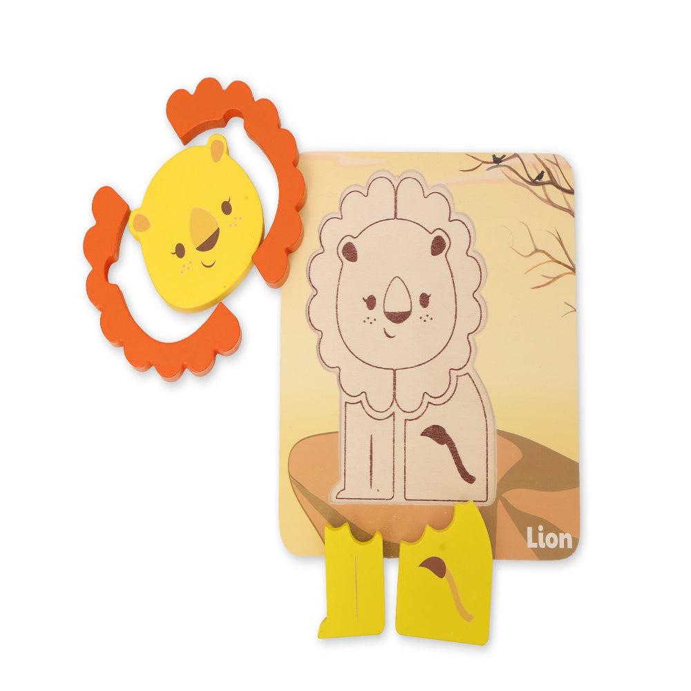 Open Ended Toddler's First 6 In 1 Puzzle - Animals-Puzzles-Open Ended-Toycra