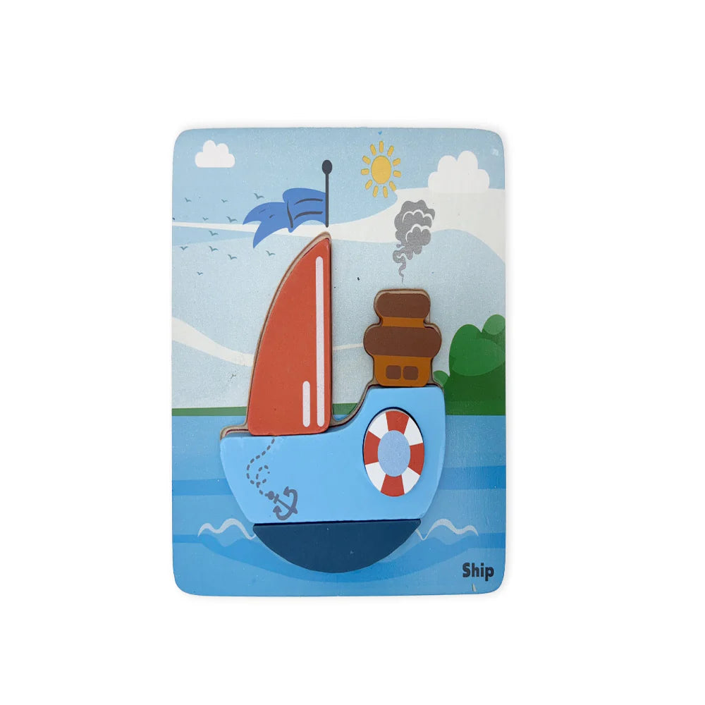 Open Ended Toddler's First 6 In 1 Puzzle -Vehicle (6 puzzles, 32 pcs)