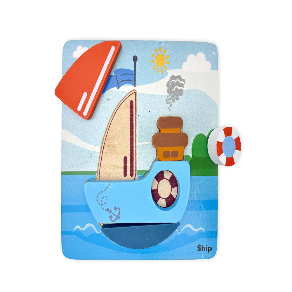 Open Ended Toddler's First 6 In 1 Puzzle -Vehicle (6 puzzles, 32 pcs)