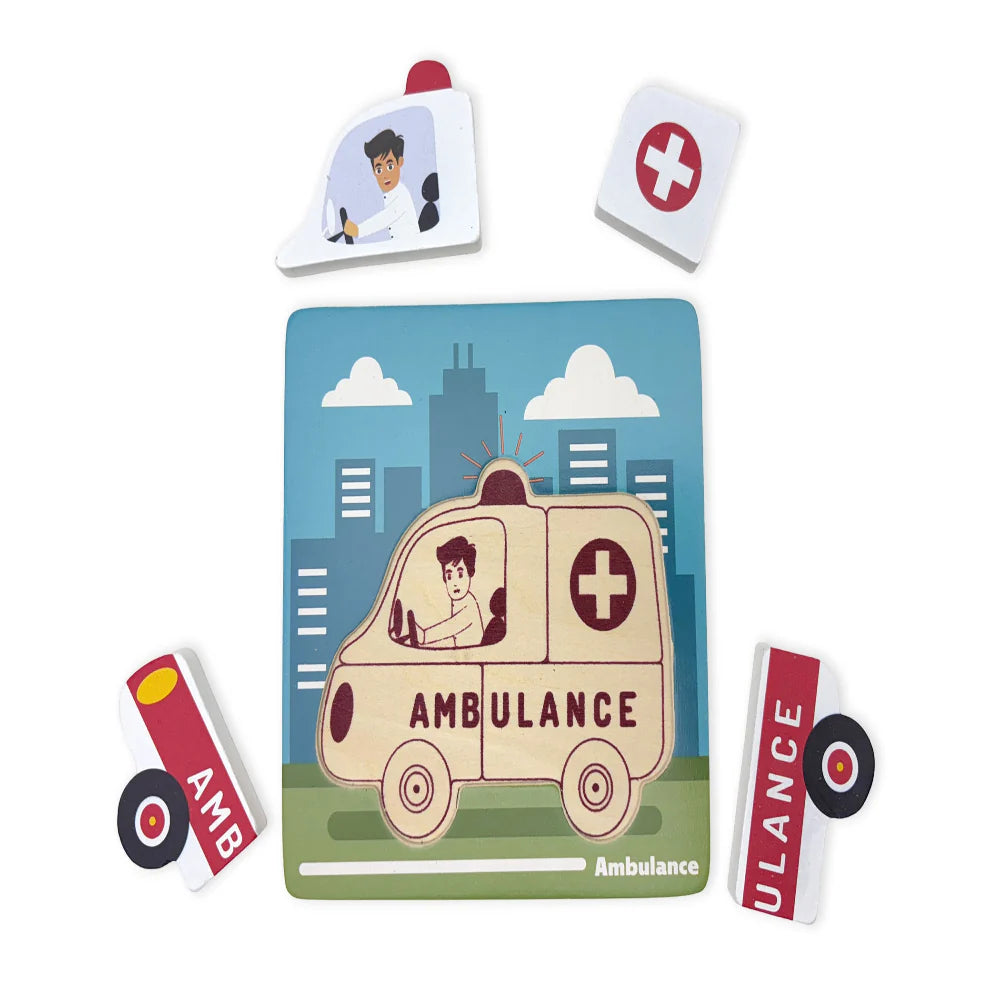 Open Ended Toddler's First 6 In 1 Puzzle -Vehicle (6 puzzles, 32 pcs)