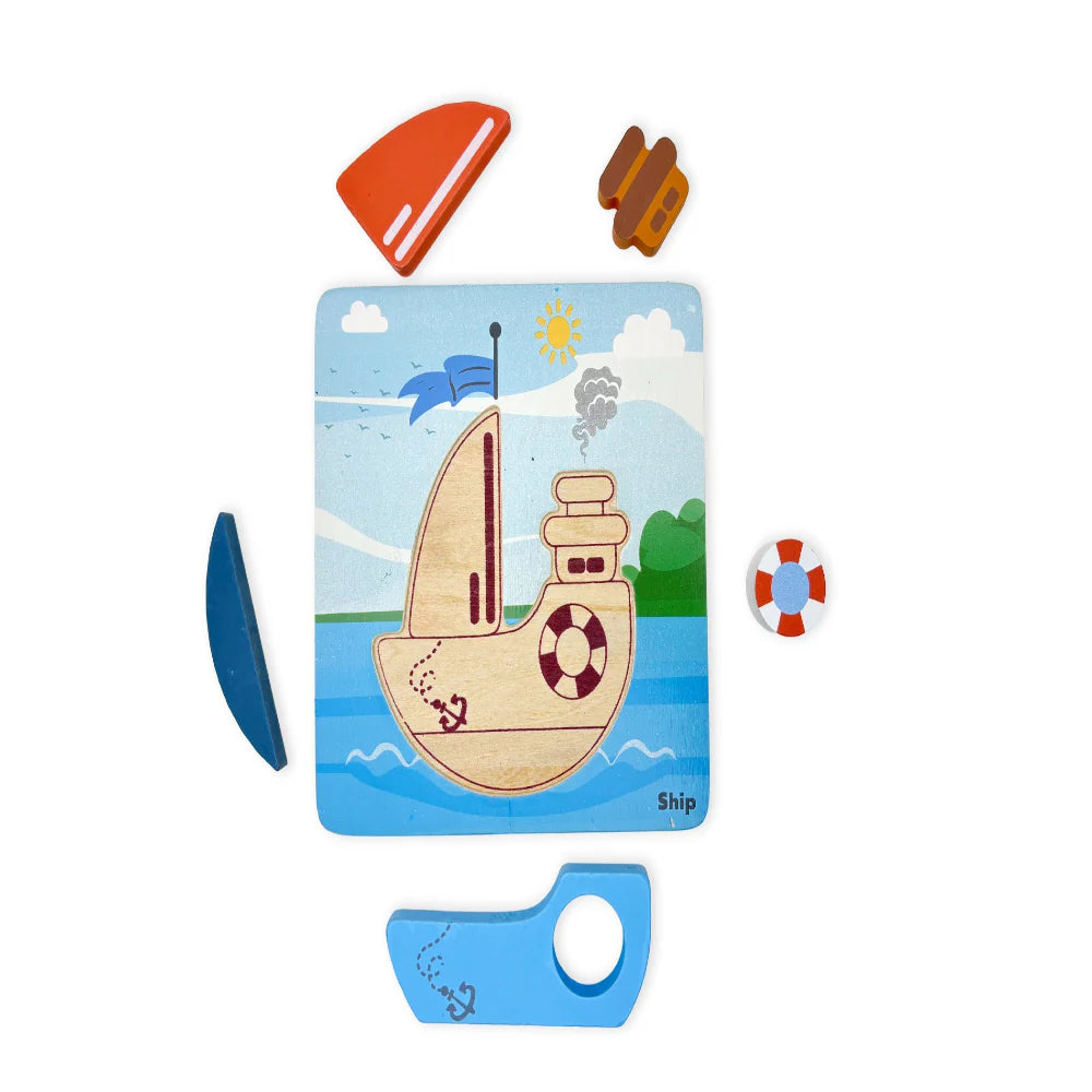 Open Ended Toddler's First 6 In 1 Puzzle -Vehicle (6 puzzles, 32 pcs)