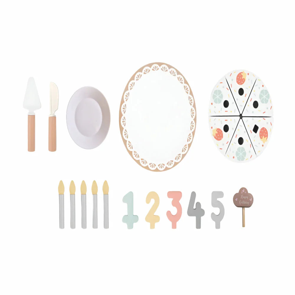 Open Ended Wooden Birthday Cake Set -21 Pieces