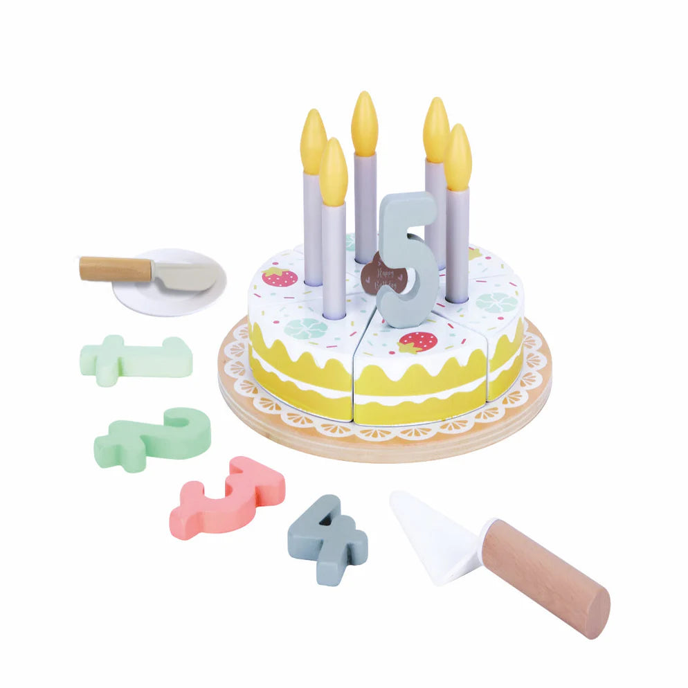 Open Ended Wooden Birthday Cake Set -21 Pieces