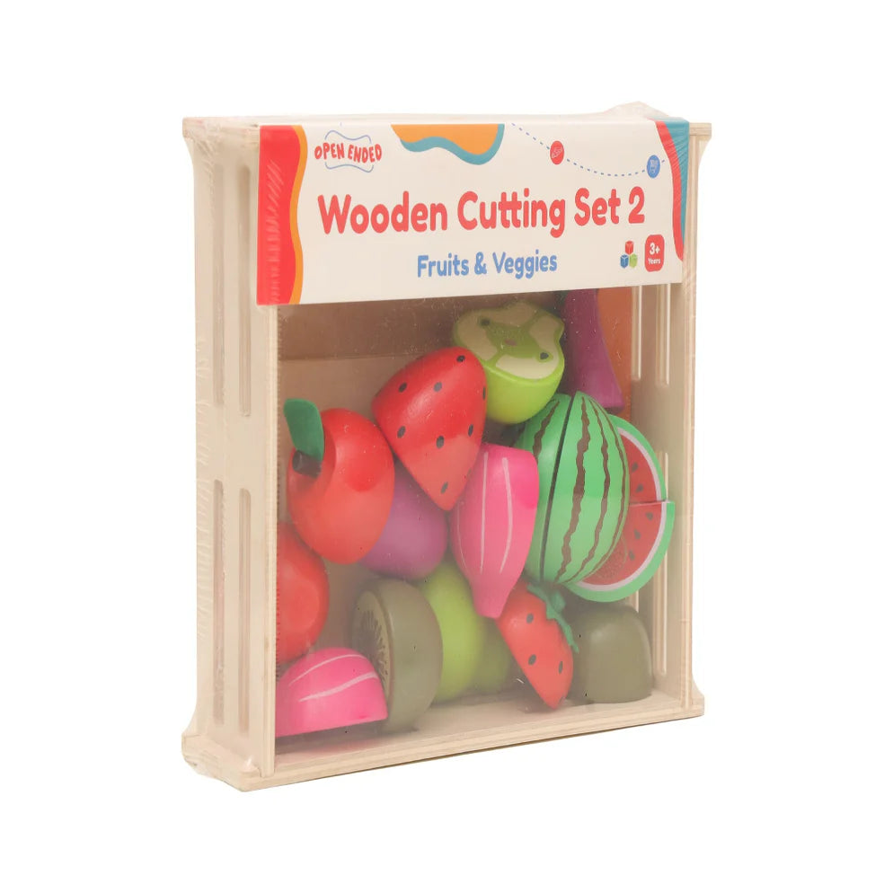Open Ended Wooden Cutting Set 2- Fruits & Veggies (7 pcs set)