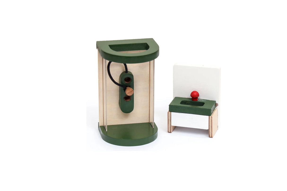 Open Ended Wooden Dollhouse - Modern Villa (31 pcs furniture including 4 doll figures included)