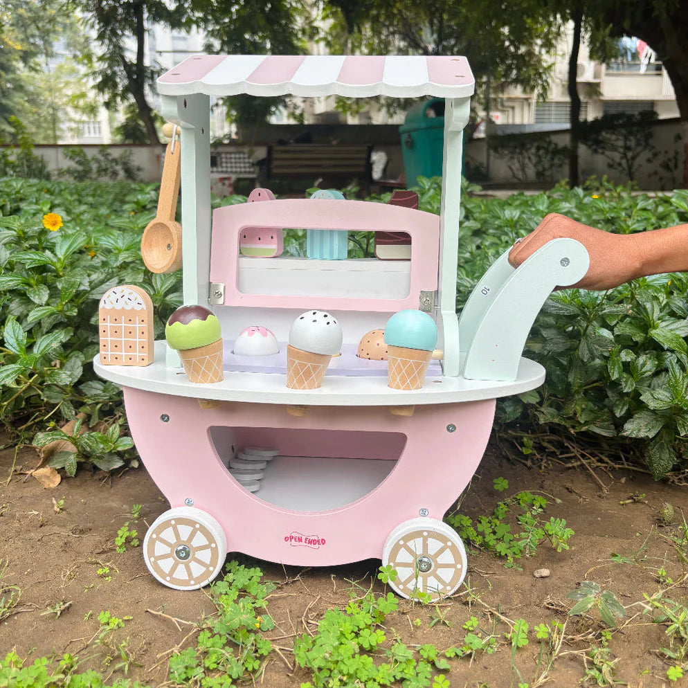 Open Ended Wooden Ice Cream Cart