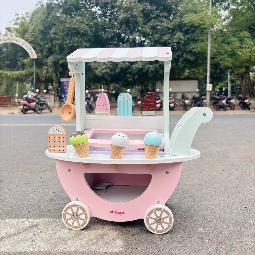 Open Ended Wooden Ice Cream Cart