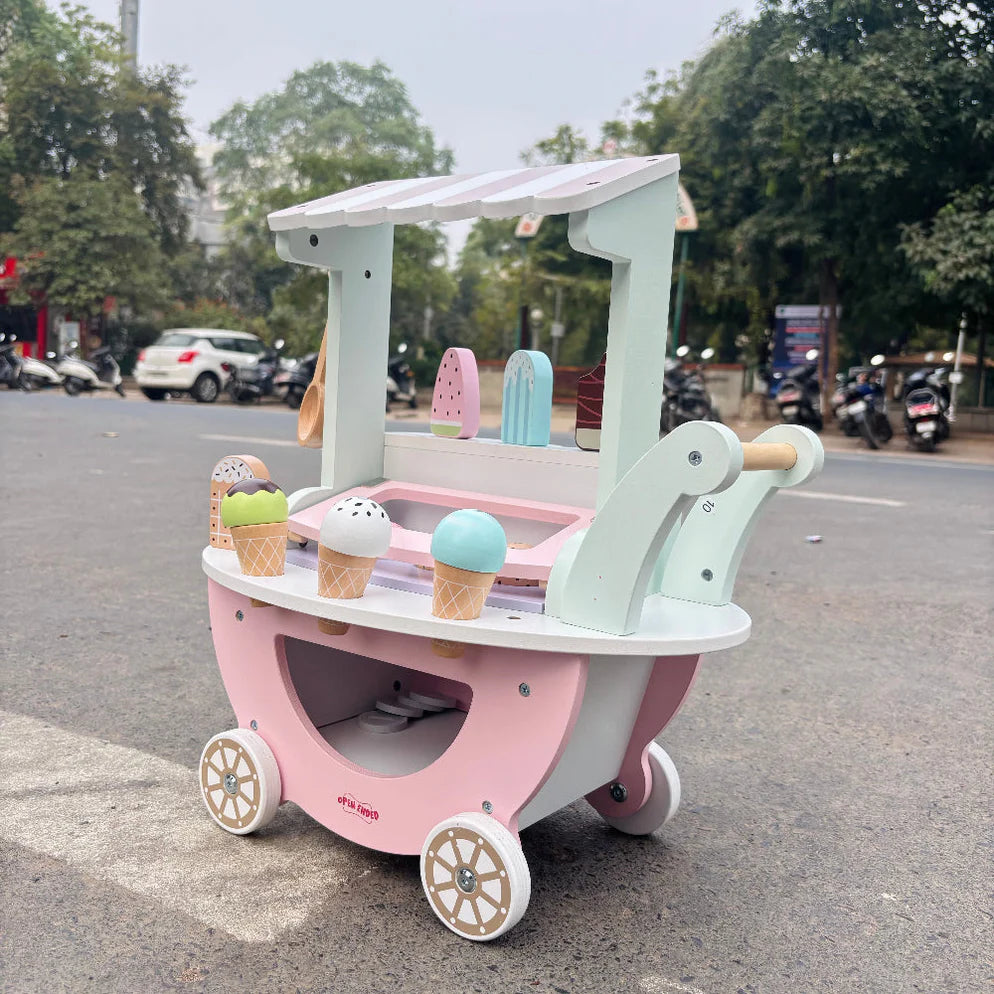Open Ended Wooden Ice Cream Cart