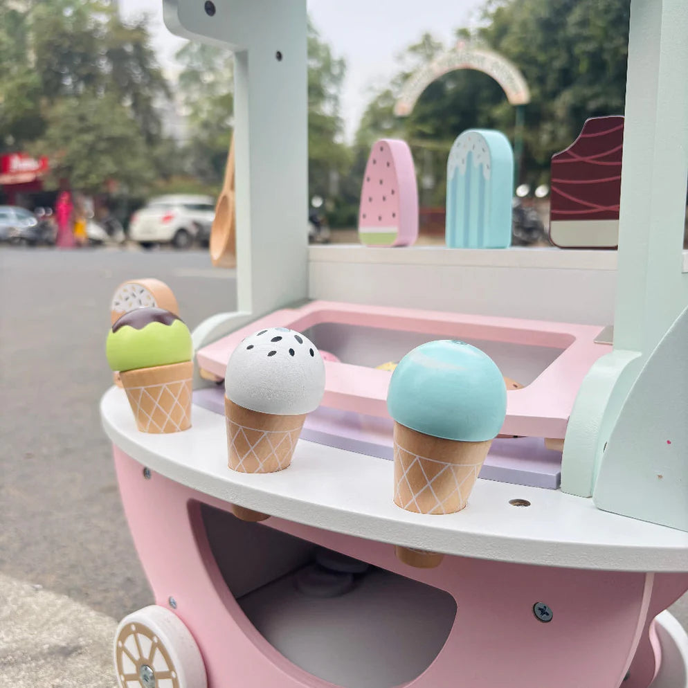 Open Ended Wooden Ice Cream Cart