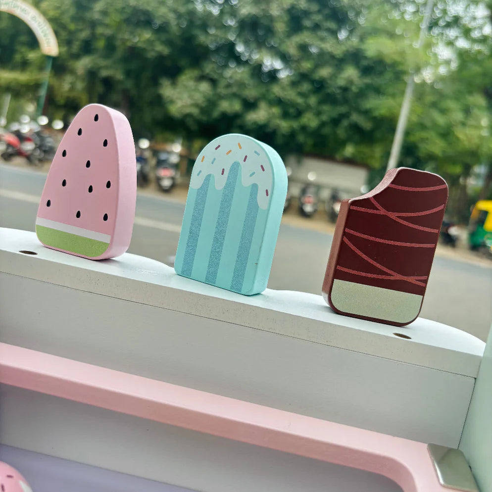 Open Ended Wooden Ice Cream Cart
