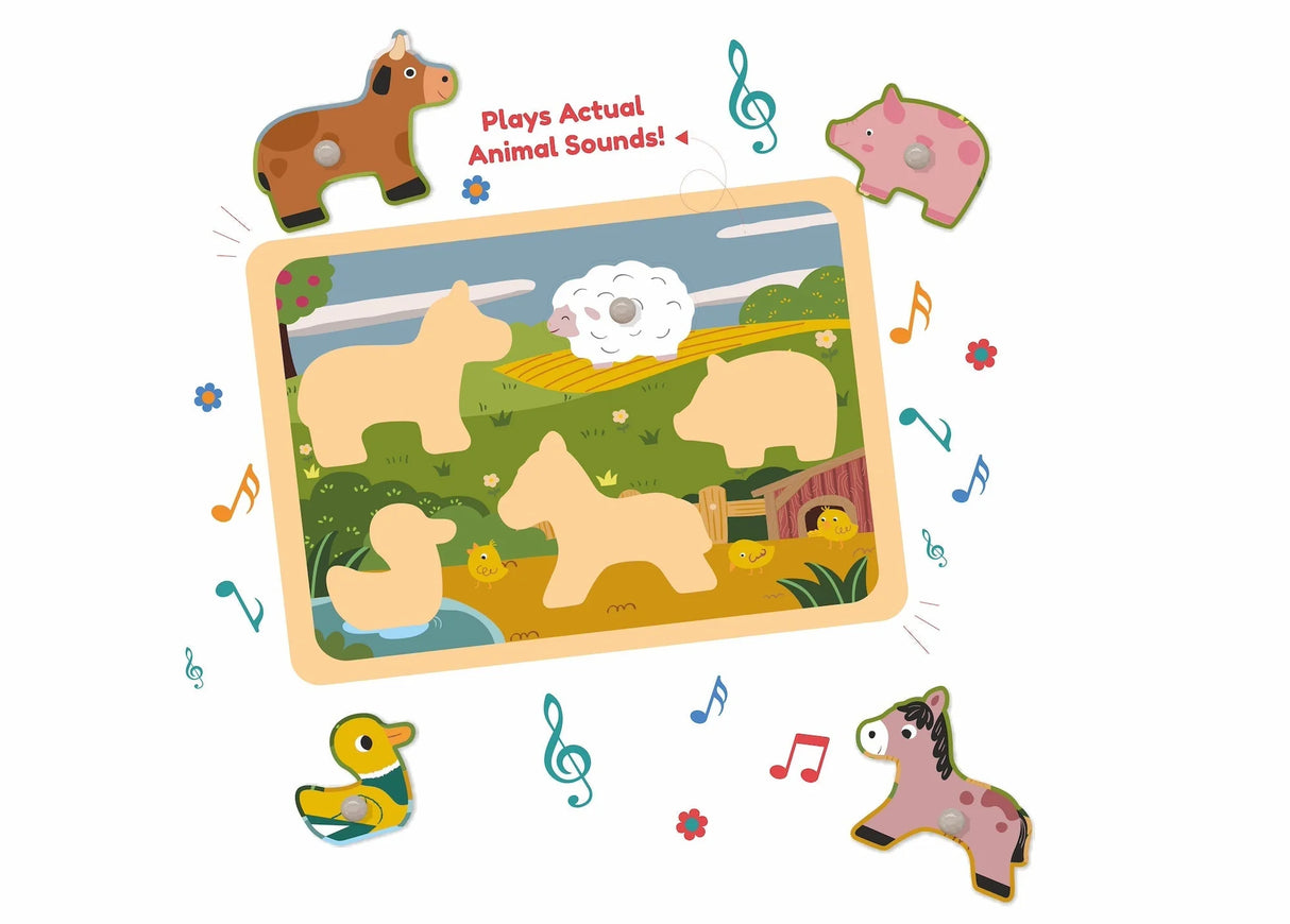 Open Ended Wooden Sound Puzzle - Farm