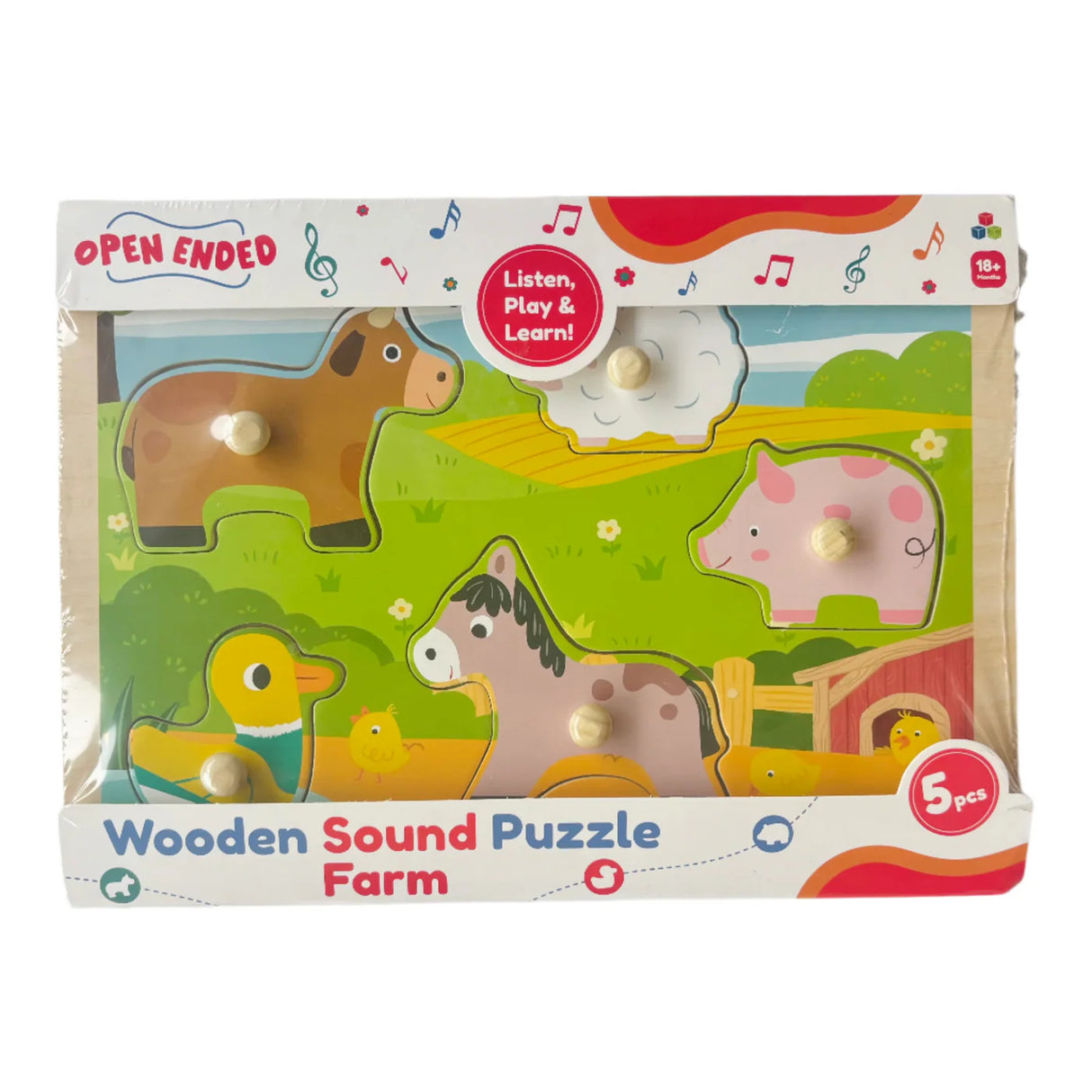 Open Ended Wooden Sound Puzzle - Farm