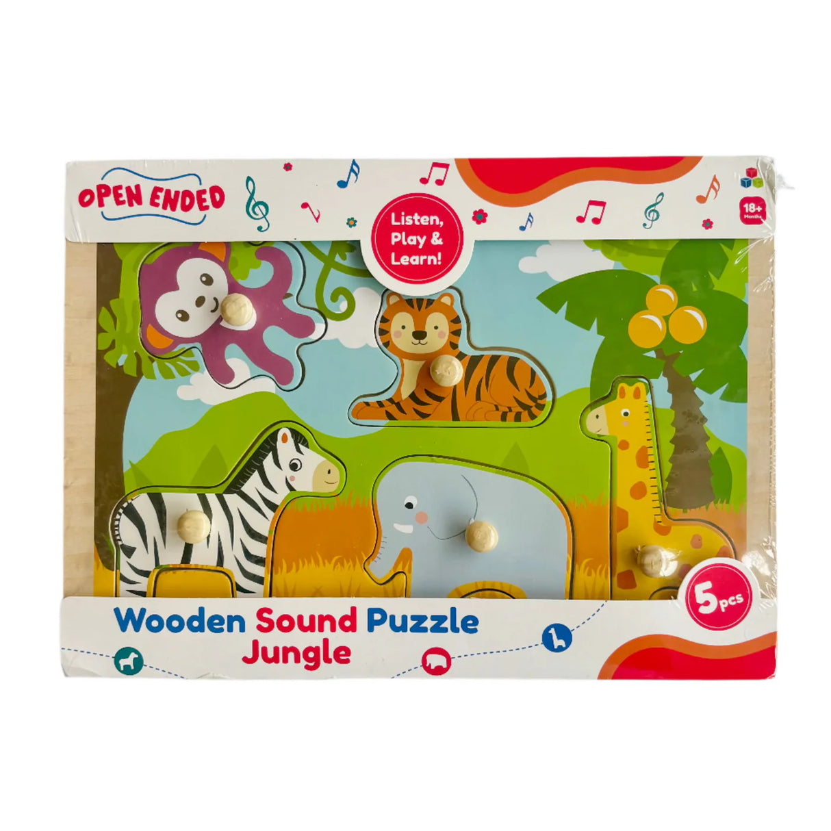 Open Ended Wooden Sound Puzzle - Jungle