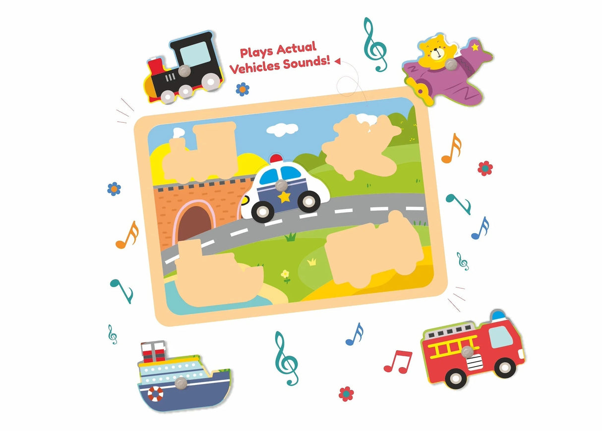 Open Ended Wooden Sound Puzzle - Vehicle