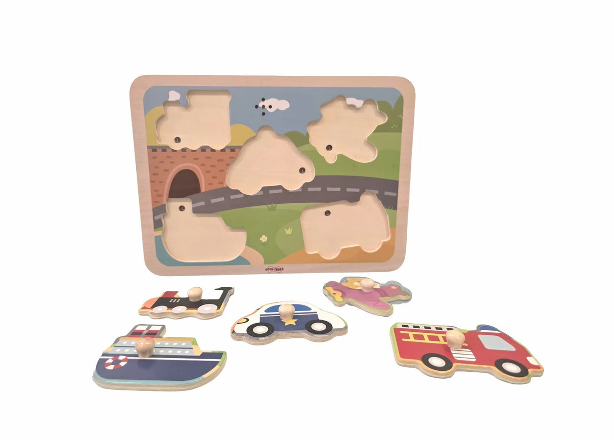 Open Ended Wooden Sound Puzzle - Vehicle