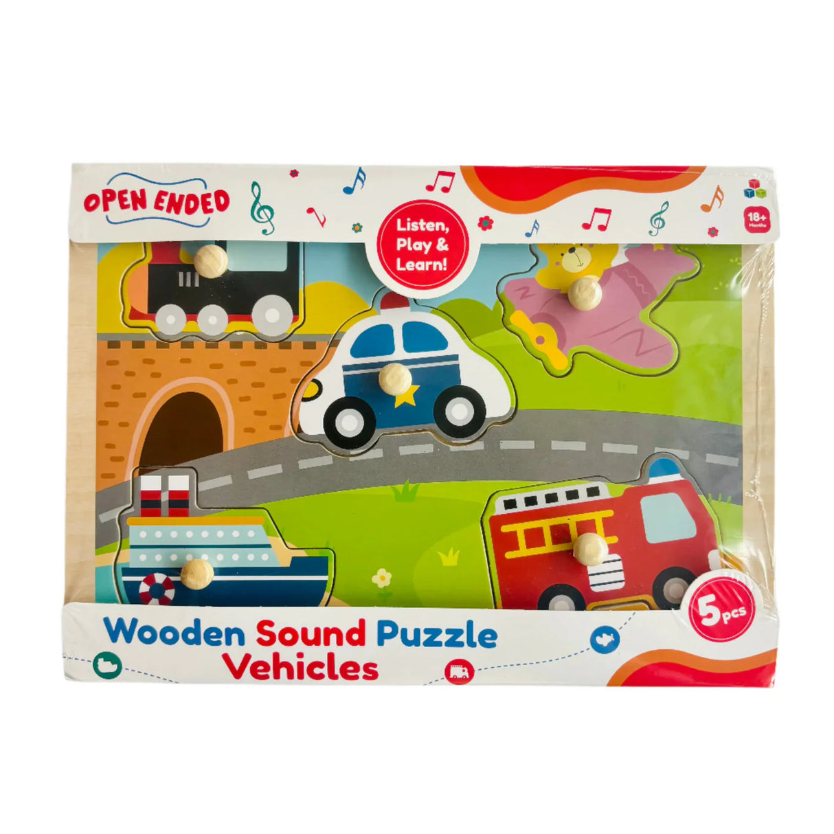 Open Ended Wooden Sound Puzzle - Vehicle
