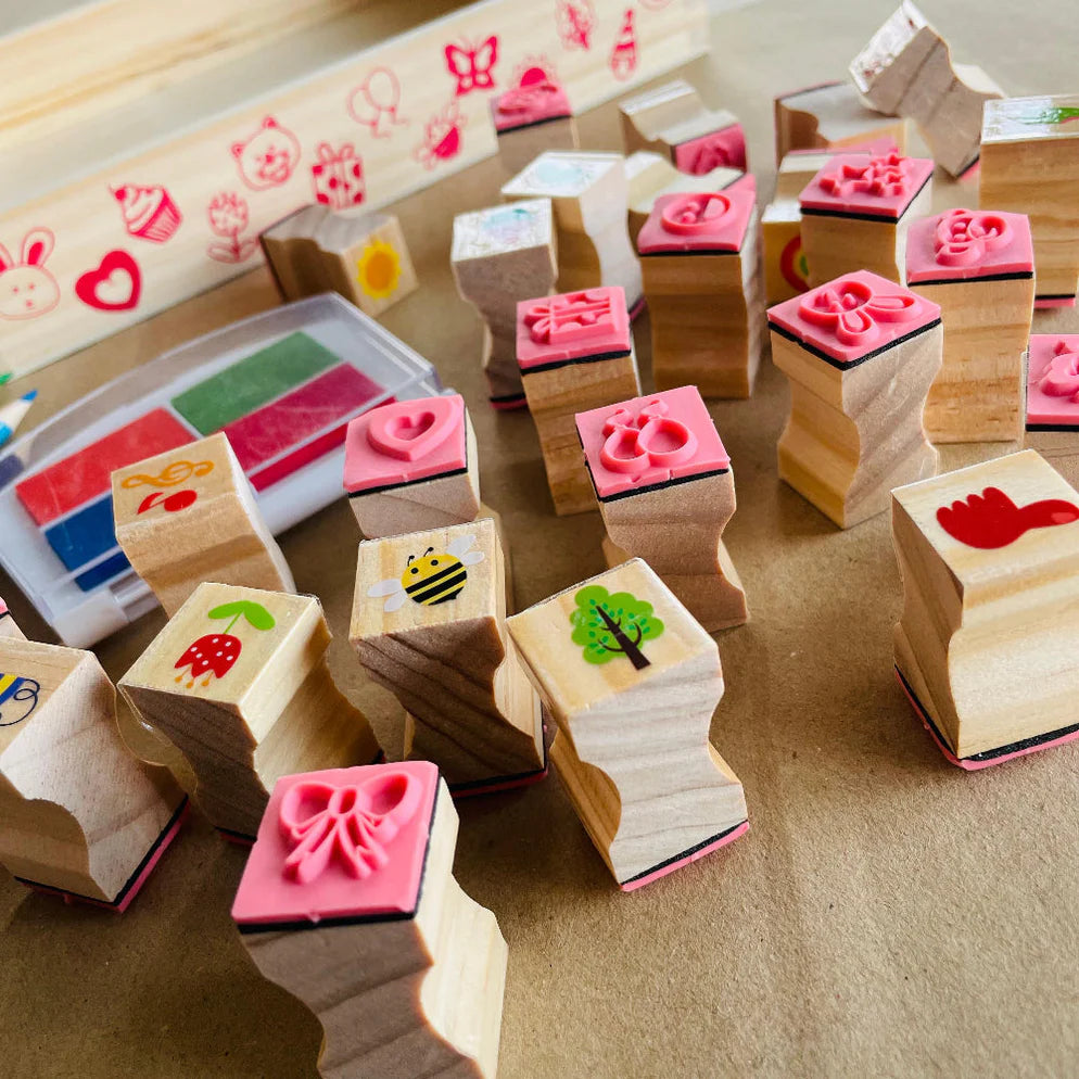 Open Ended Wooden Stamp Kit - My World