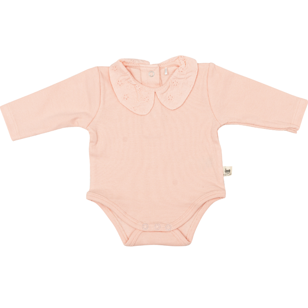 Premium Peter Pan Collar Unisex Cotton Rompers - Peach