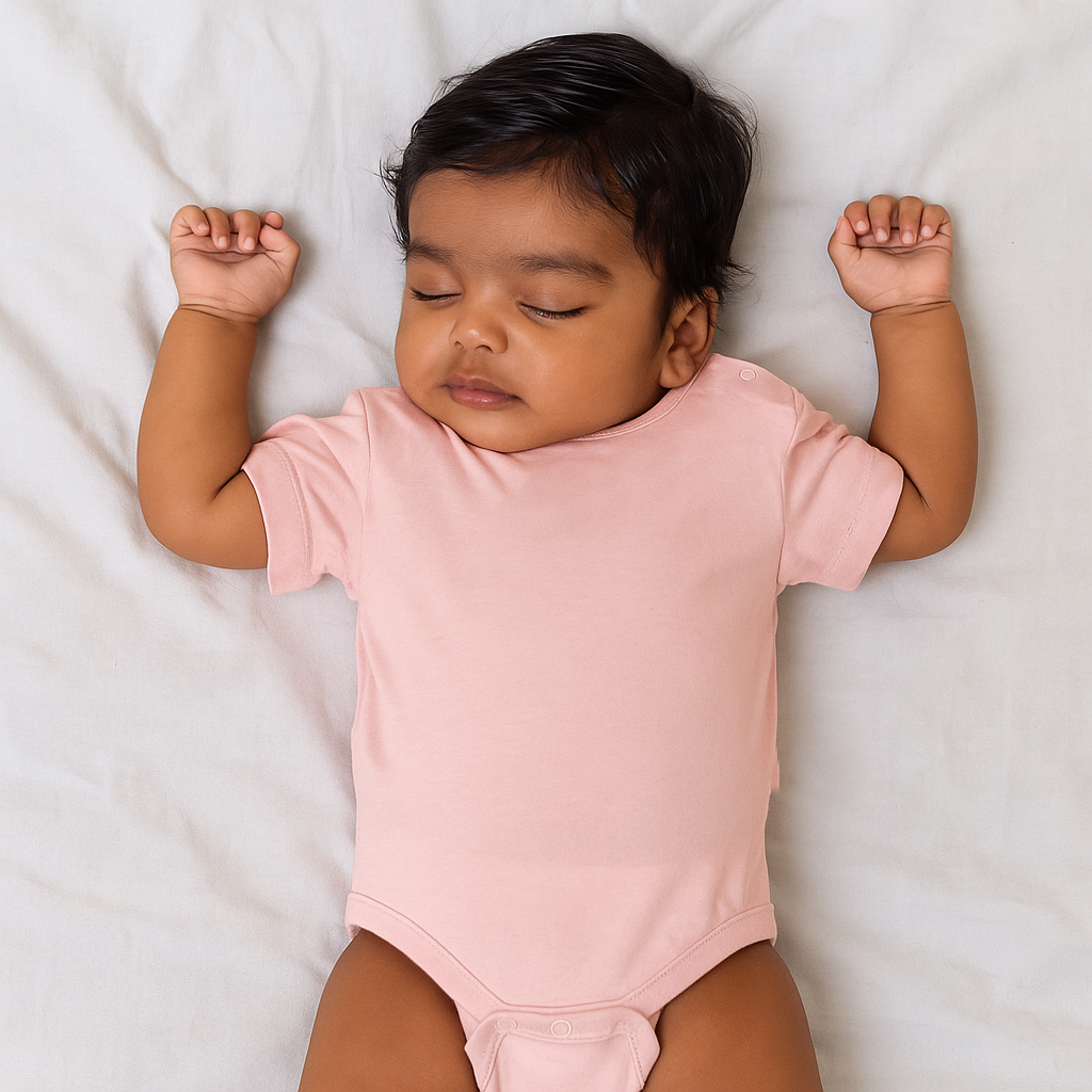 Premium Baby Unisex Cotton Half Sleeve Romper - Pink Petals