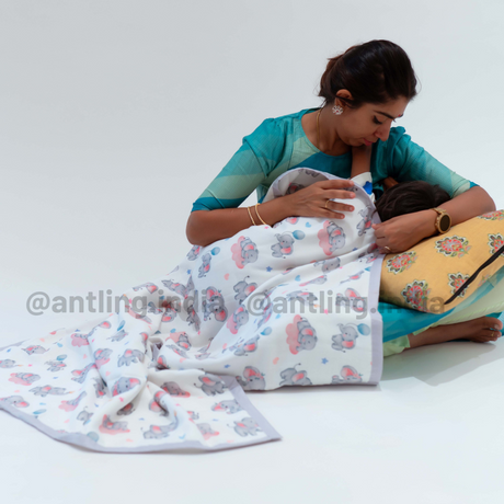 Premium Muslin Toddler Blanket (4 layers) - Elephant Dreams