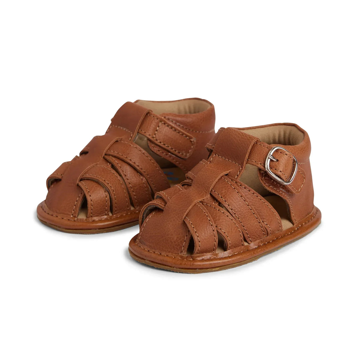 Tan Brown Crisscross Single Strap Baby Sandals