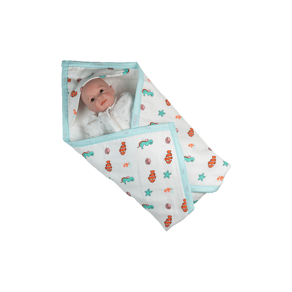 Receiving Blanket (8 layers) - Sea World