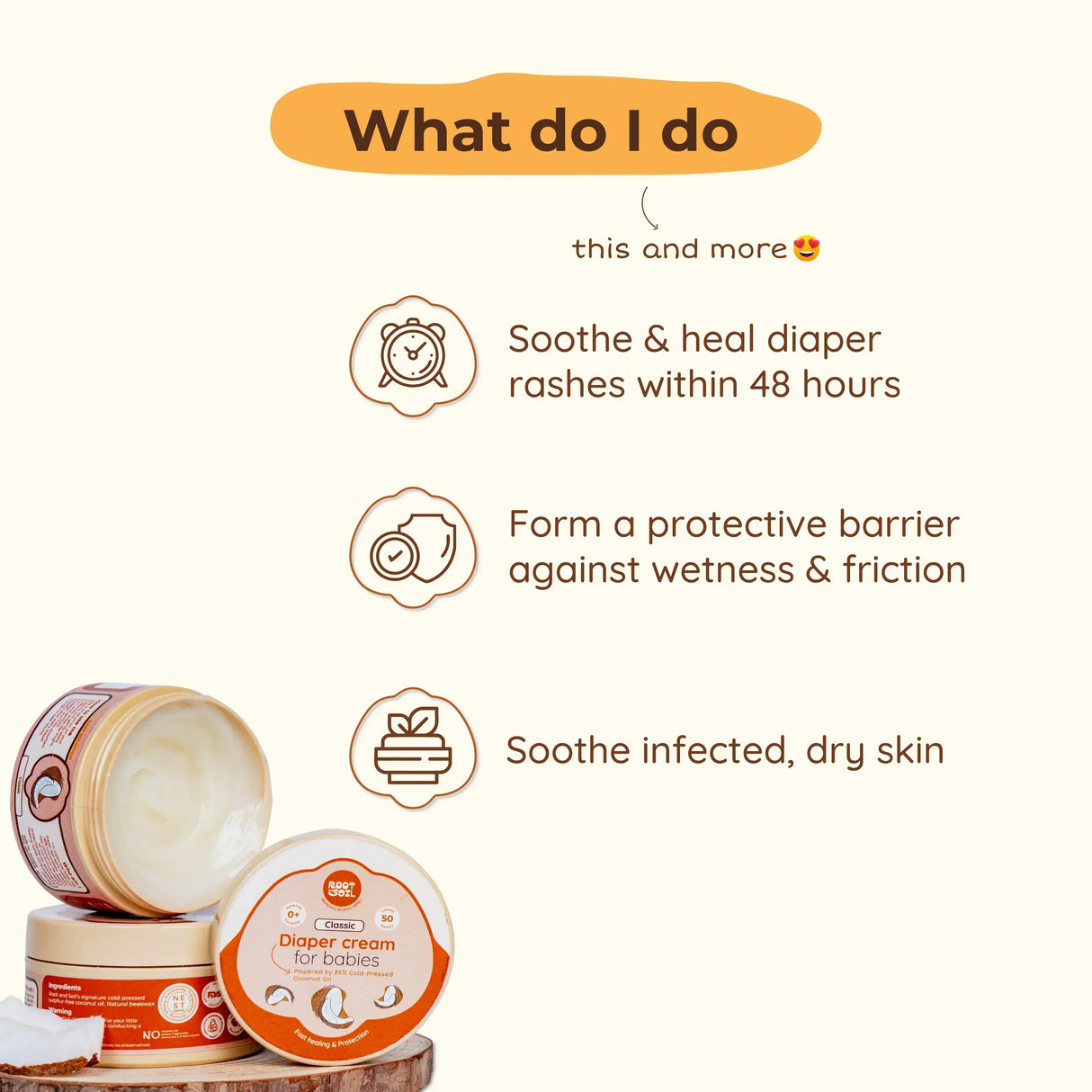 Diaper Rash Coconut Balm for Babies - Classic - 100g