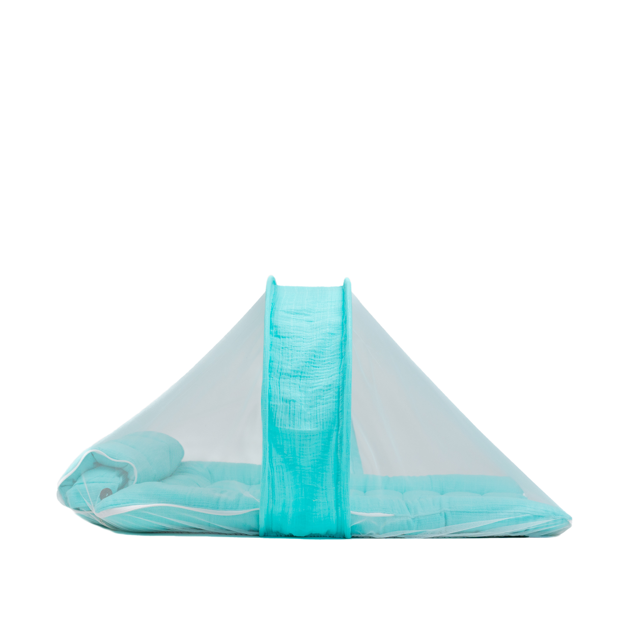 SoftNest - Premium Muslin Baby Nest cum Bed Set - Cyan