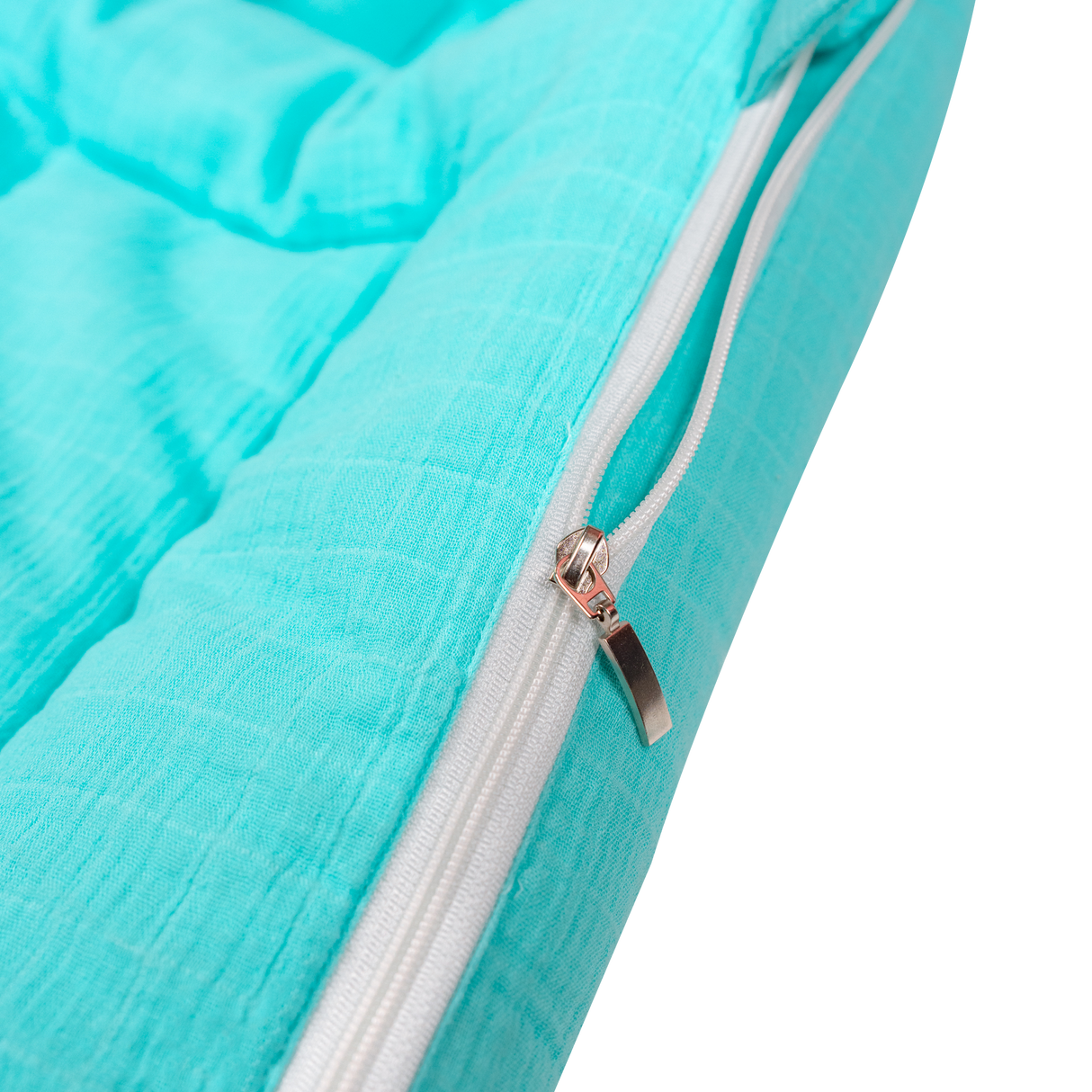 SoftNest - Premium Muslin Baby Nest cum Bed Set - Cyan