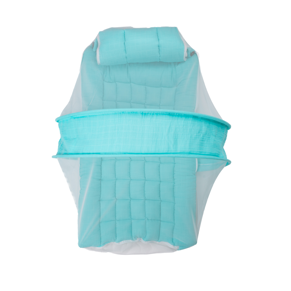 SoftNest - Premium Muslin Baby Nest cum Bed Set - Cyan
