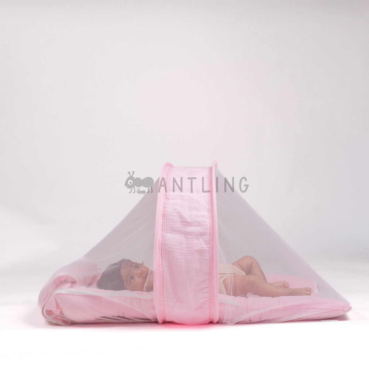 SoftNest - Premium Muslin Baby Nest cum Bed Set - Pink