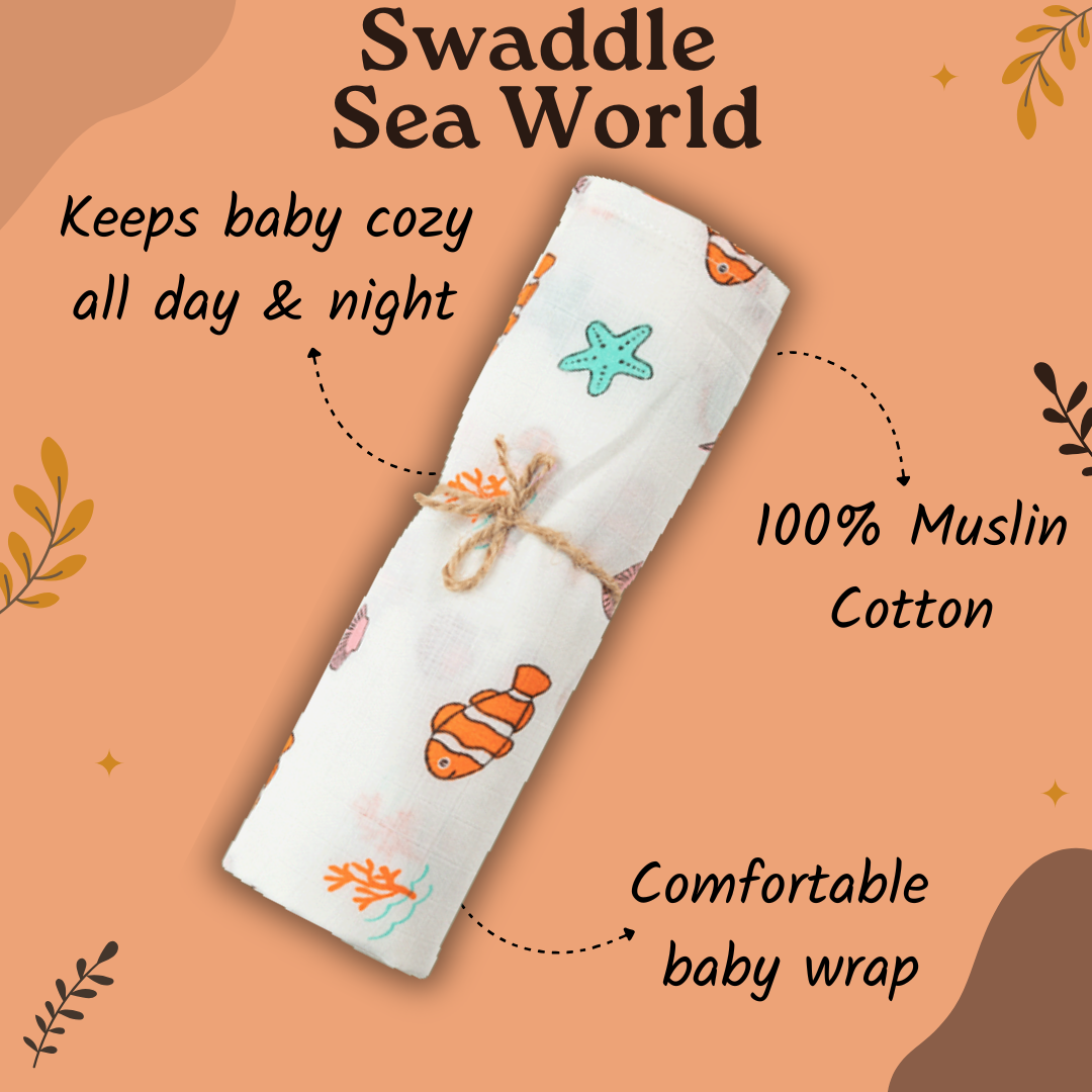 Muslin Swaddle - Sea World