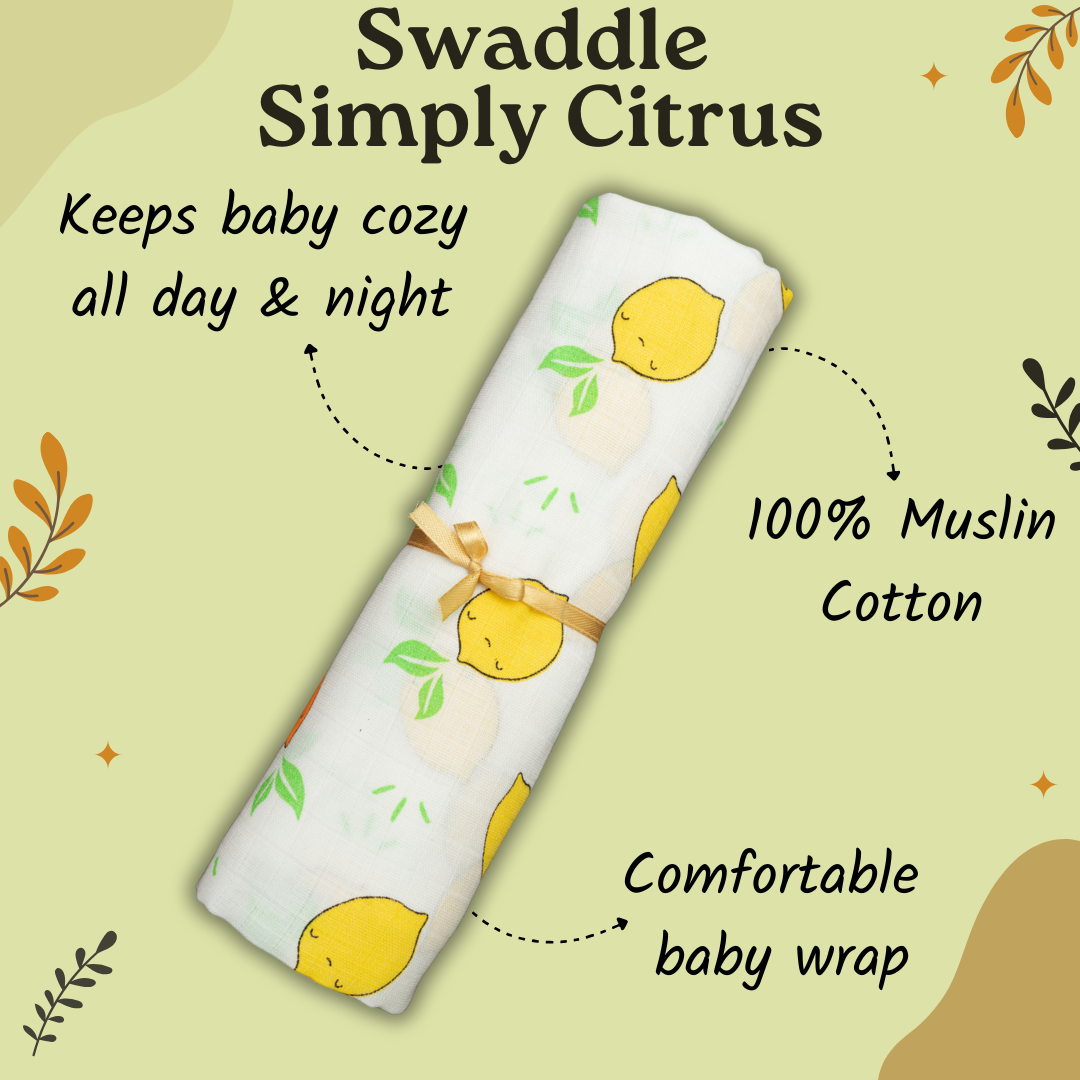 Muslin Swaddle - Simply Citrus