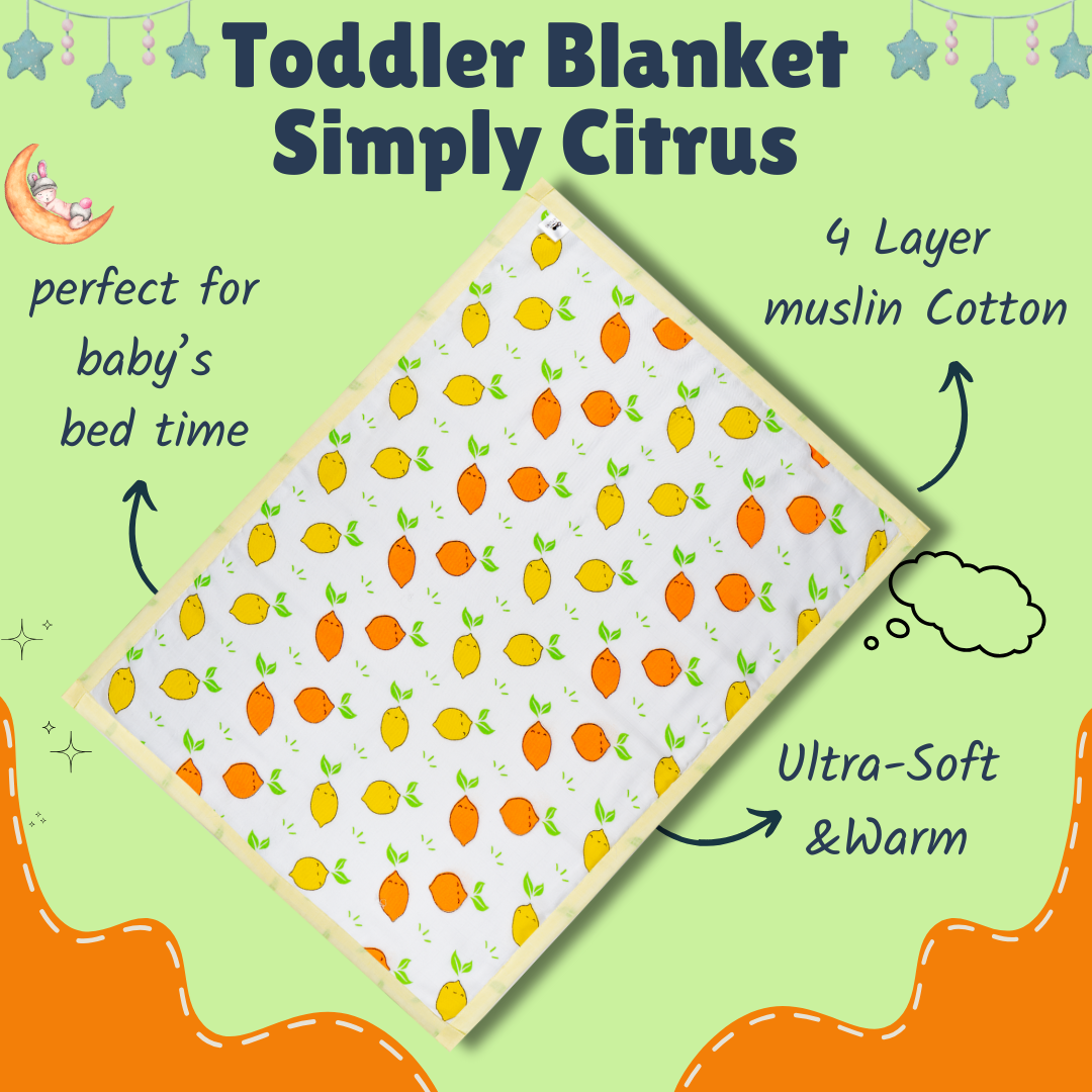 Muslin Toddler Blanket (4 layers) - Simply Citrus