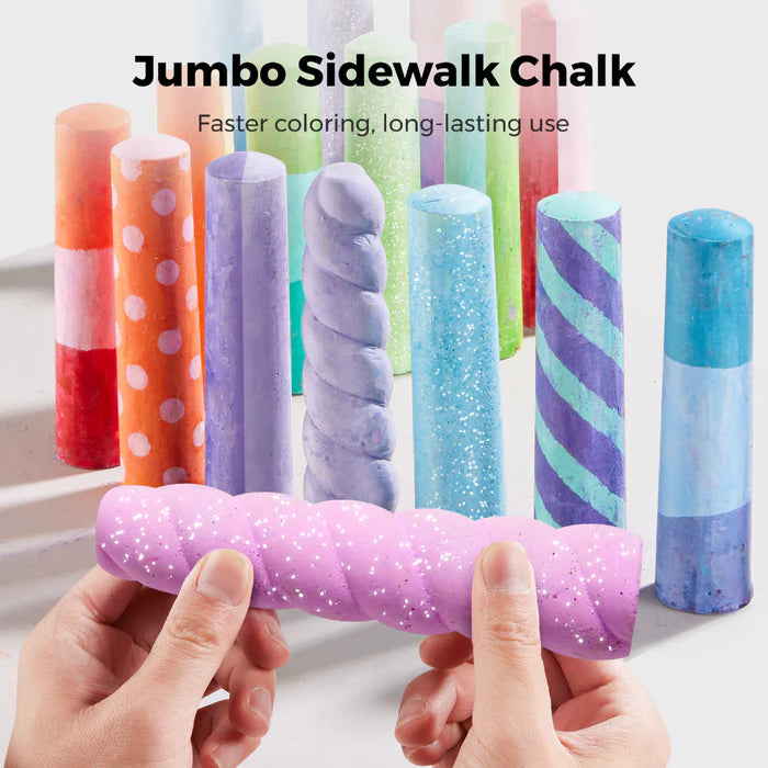 Jar Melo Rainbow Wow Sidewalk Chalk-36 Colors
