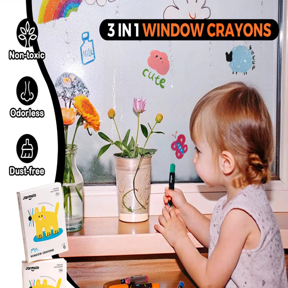 Jar Melo Window Crayons - 12 Colors