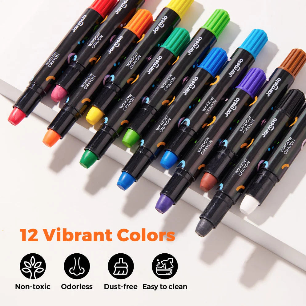 Jar Melo Window Crayons - 12 Colors